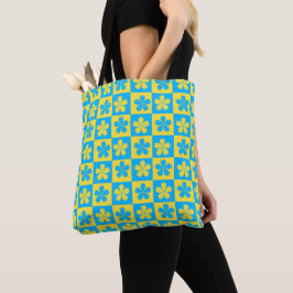 Bolsa Tote Conselho floral amarelo e azul