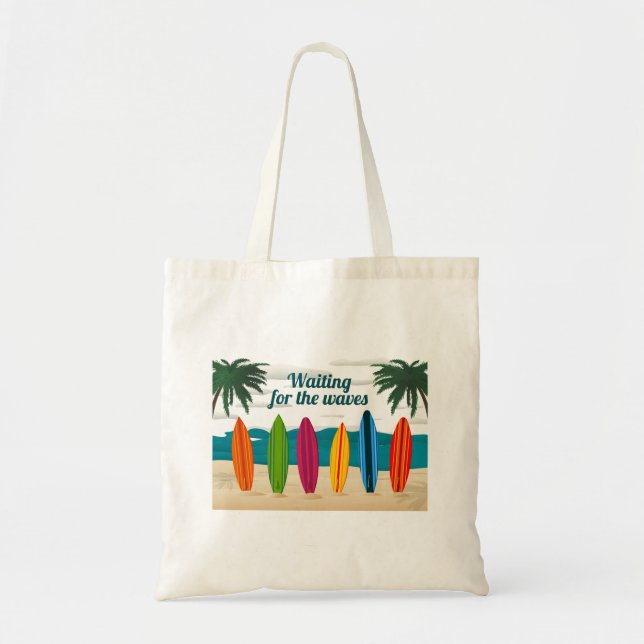 Bolsa Tote Conselhos de Surf ilustrados (Frente)
