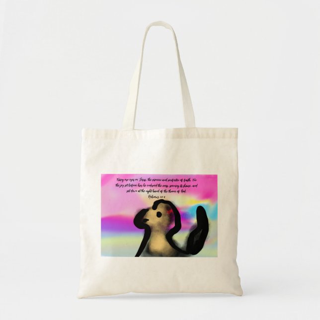 Bolsa Tote consertar olhos jesus  (Frente)