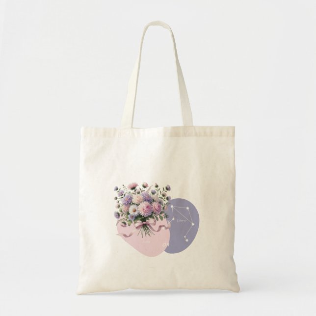 Bolsa Tote Constelação de Aster Libra Romântica Design (Frente)
