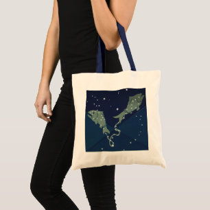Bolsa Tote Constelação de Peixes de Peixes Vintage Zodíaco As