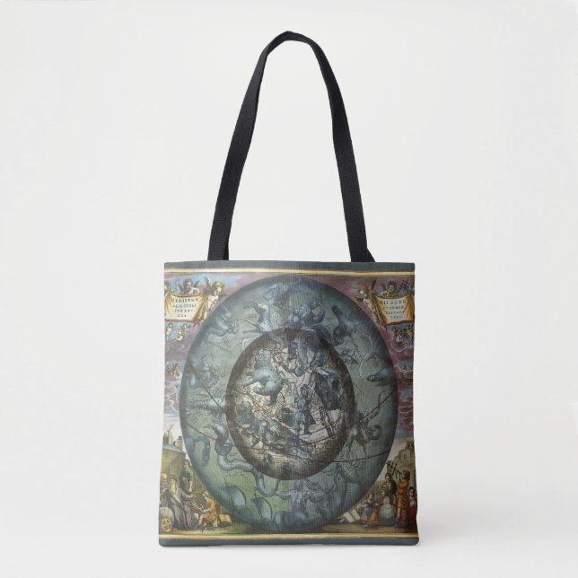 Bolsa Tote Constelação do Norte Vintage Astronomia Celestial (Frente)