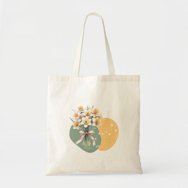 Bolsa Tote Constelação Romântica de Daffodil Aries (Frente)