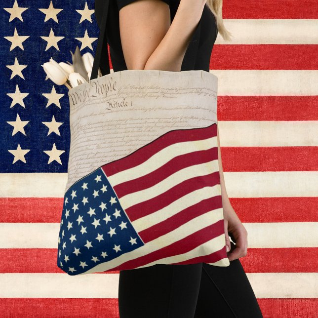 Bolsa Tote Constituição dos Estados Unidos, bandeira american (Criador carregado)