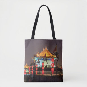 Bolsa Tote Construção da Muralha da Cidade à Noite