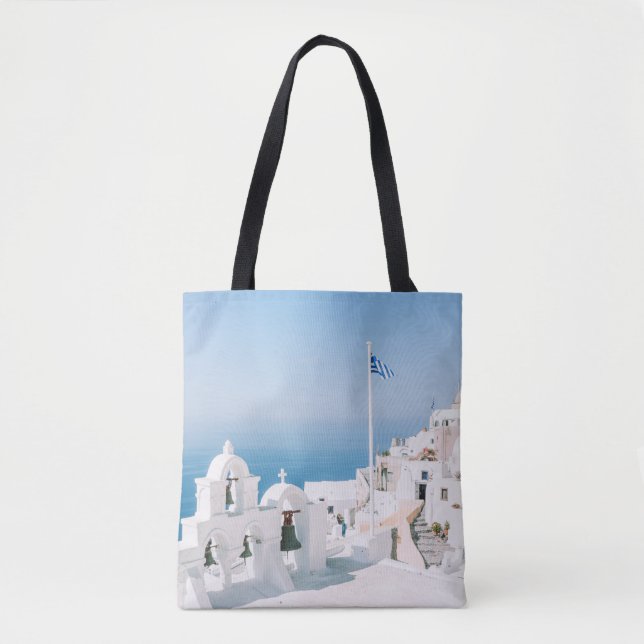 Bolsa Tote Construção de betão branco perto do corpo de água  (Frente)