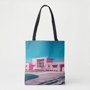 Bolsa Tote Construção de betão rosa sob céu azul