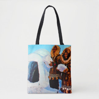 Bolsa Tote Construtores de iglus vintage EUA Alasca
