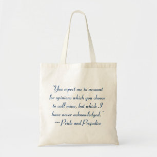 Bolsa Tote Conta de Opiniões da Citação de Jane Austen
