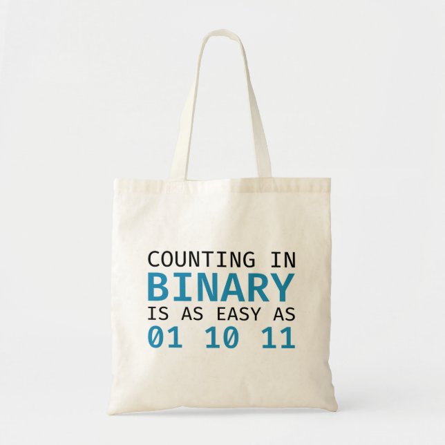 Bolsa Tote Contagem em Binário (Frente)