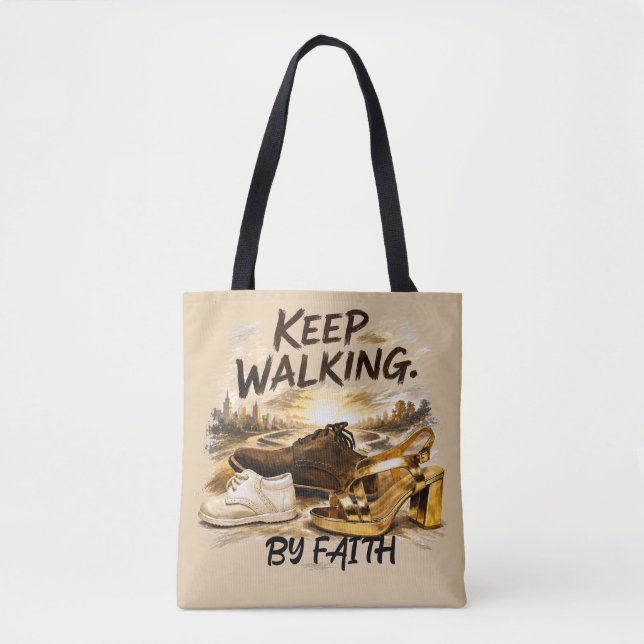 BOLSA TOTE CONTINUE CAMINHANDO – PELA FÉ (Frente)
