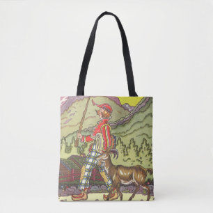 Bolsa Tote Conto de Fadas Vintage, Menino e o Vento Norte, Ha
