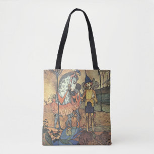 Bolsa Tote Conto de Fadas Vintage, Um Cavaleiro Valente e Dra