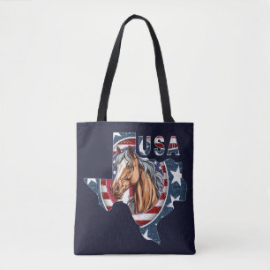 Bolsa Tote Contorno do Estado do Texas EUA Cavalo
