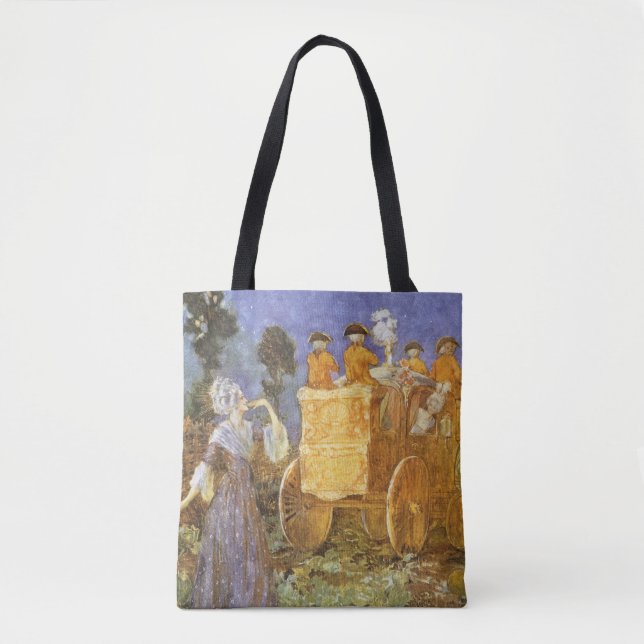 Bolsa Tote Contos de Fadas Clássicos Cinderela e Fada Madrinh (Frente)