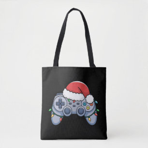 Bolsa Tote Controle de Video Game Chapéu de Natal do Papai No