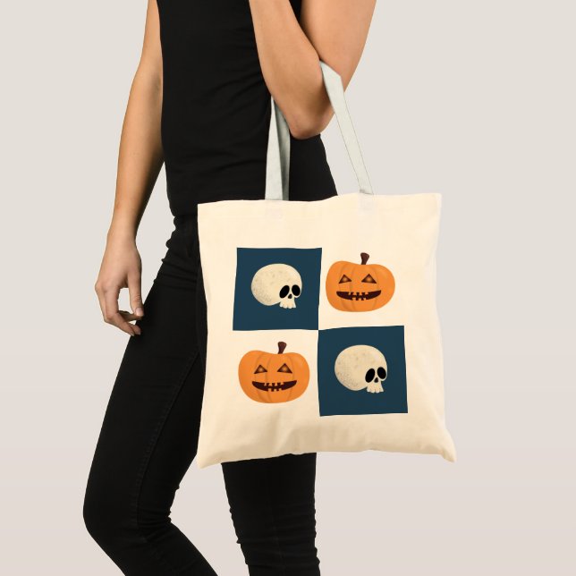 Bolsa Tote Controlo de Skulls e de Pumpkins (Frente (produto))