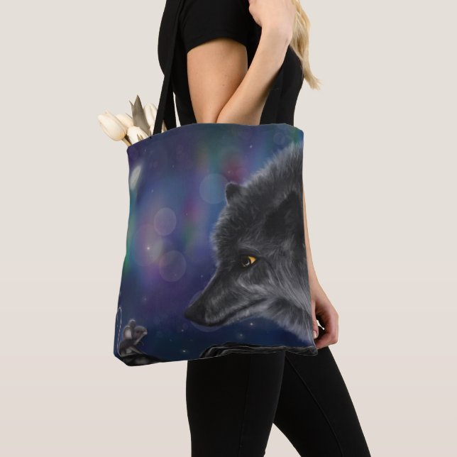 Bolsa Tote Conversa Whimsical: Lobo e Rato (Close Up)