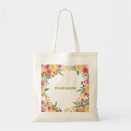 Bolsa Tote Convite de Churrasco de Noiva com Nome Duplo Flora