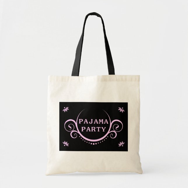 Bolsa Tote convite de festas elegante do pajama (Frente)
