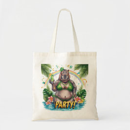 Bolsa Tote Convite para a Festa Tropical de Piscina do Dia de