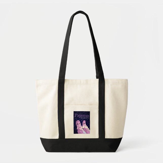 Bolsa Tote convites de festas do pijama: noite (Frente)