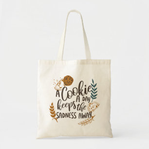 Bolsa Tote Cookie a Day Mantém a tristeza longe de branco