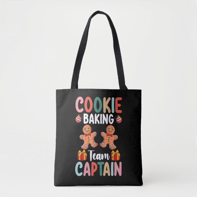 Bolsa Tote Cookie Baking Team Capitão Família Natal (Frente)