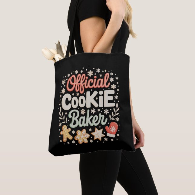 Bolsa Tote Cookie Oficial Baker Natal Família Baking (Close Up)