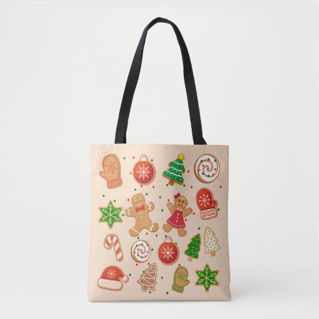 Bolsa Tote Cookies de Natal (Frente)