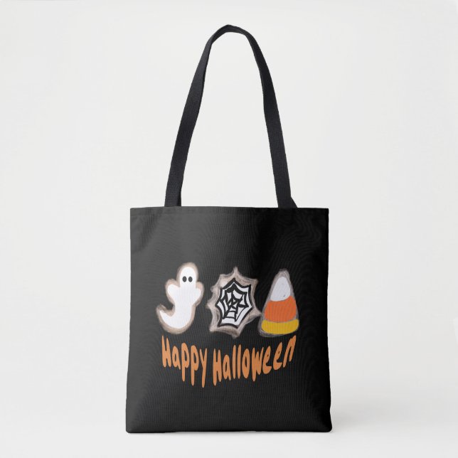 Bolsa Tote Cookies do Halloween Fazendo Doces (Frente)