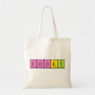Bolsa Tote Cooky periódico nome da mesa tote bag