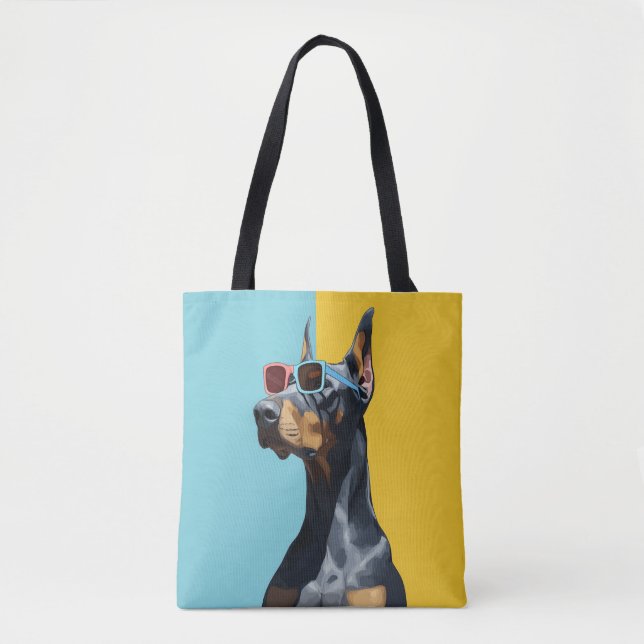 Bolsa Tote Cool Doberman with sunglasses (Frente)