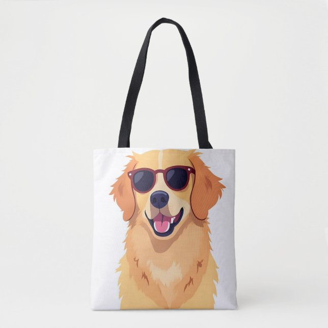 Bolsa Tote Cool Dog with Sunglasses Golde Retriever (Frente)