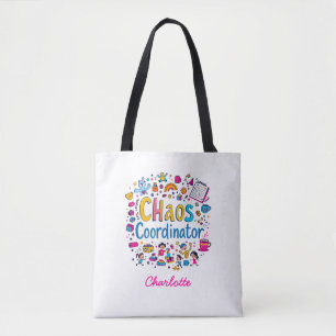 Bolsa Tote Coordenador de caos Mãe Vida Presente Engraçad