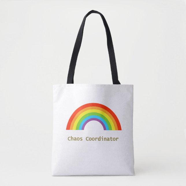 Bolsa Tote Coordenador do Caos Arco-íris (Frente)