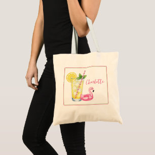Bolsa Tote Copo de Limonada de Verão com Boia de Piscina de F