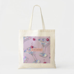 Bolsa Tote Copo de Martini Iridescente Personalizado com Purp
