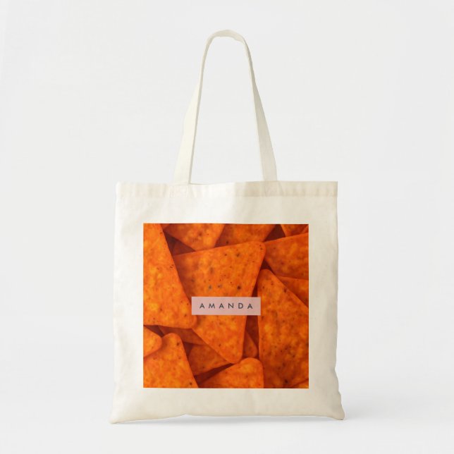 Bolsa Tote Copo de Queijo Nacho Ousado Personalizado (Frente)