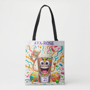 Bolsa Tote Copo de Shot de Festa de Rave – Diversão Vibrante