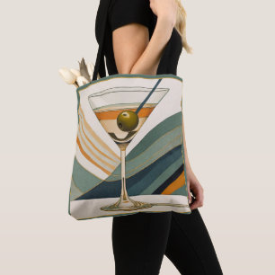 Bolsa Tote Coquetel Martini Design Meados do Século
