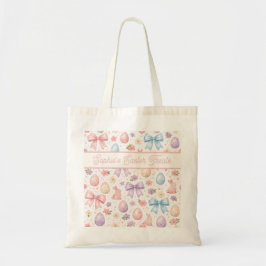 Bolsa Tote Coquette Bunny Pink Bow Custom Easter Tote Bag