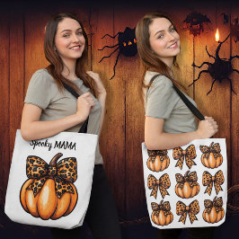 Bolsa Tote Coquette Halloween Leopart Arco Pumpkin