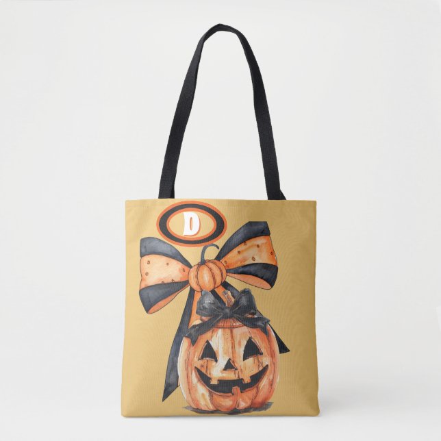 Bolsa Tote Coquette Pumpkin Vintage Design Monograma (Frente)