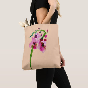 Bolsa Tote Cor da água da flor rosa Pasta Verbascum