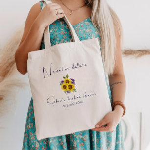 Bolsa Tote Cor da água do girassol do púrpura amarelo