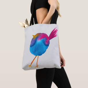 Bolsa Tote Cor da água do pássaro azul-acastanhado