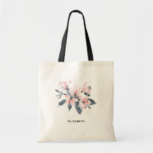 Bolsa Tote Cor d'água da Classe das Flores Rosa e Cinzas
