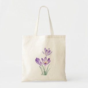 Bolsa Tote cor d'água da flor de croco roxo