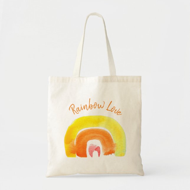 Bolsa Tote Cor d'água do arco-íris laranja (Frente)